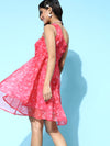 Pink Heart Organza One Shoulder Dress