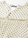 Women White With Black Polka Dot Pleated Dress