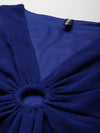 Women Royal Blue Sleeveless Ring Dress