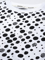 Women Black Polka Dots T-Shirt Dress