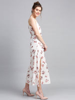 Ivory Floral Halter Maxi