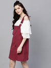 Maroon Kangaroo Pocket Corduroy Pinafore