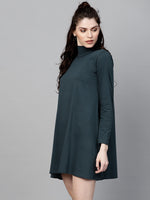 Teal Turtle Neck Tent Dress