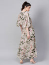 Pista Green Floral Cape Maxi