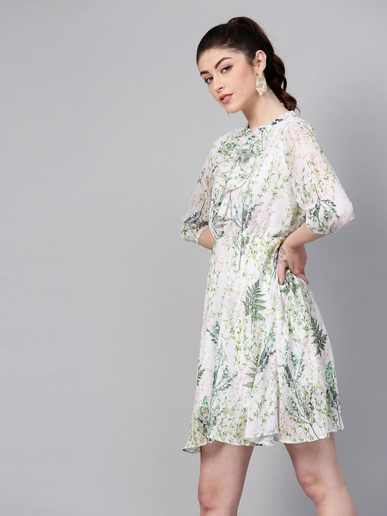 Off-White Floral Skater Dress