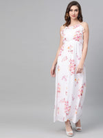 Off-White Floral Strappy Maxi Dress