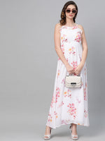 Off-White Floral Strappy Maxi Dress