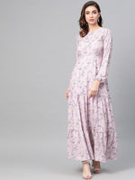 Lilac Floral Tiered Maxi