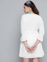 White Schiffli Shift Dress