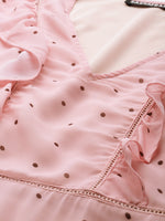 Pink Polka Dot Midi Dress