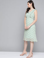 Olive Polka Dot Midi Dress