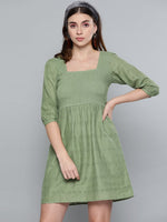 Olive Schiffli Smocking Skater Dress