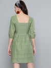 Olive Schiffli Smocking Skater Dress