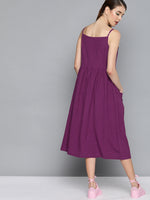 Purple Front Open Strappy Dress