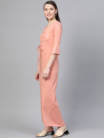 Peach Front Criss Cross Detail Maxi