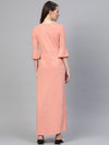 Peach Front Criss Cross Detail Maxi