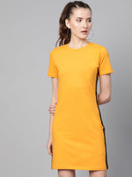 Mustard Side Tape Bodycon Dress