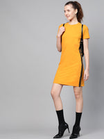 Mustard Side Tape Bodycon Dress