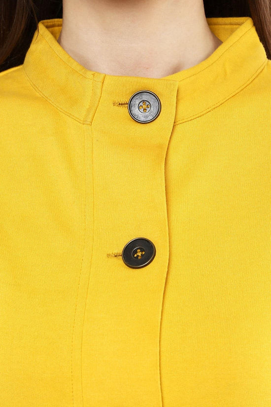 Mustard Fleece Peplum Jacket