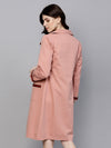 Pink Denim Long Shrug With Pockets