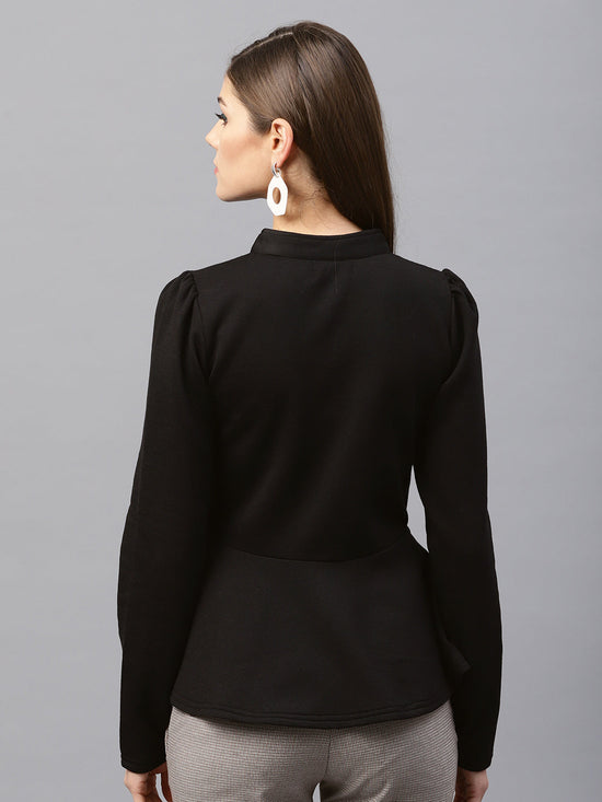 Black Fleece Peplum Jacket