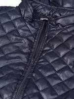 Navy Quilted Hooded Puffer Jacket