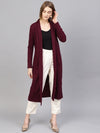 Burgundy Rib Longline Shrug