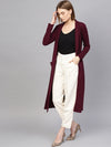 Burgundy Rib Longline Shrug