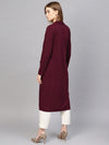 Burgundy Rib Longline Shrug