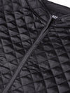 Black Front Open Quilted Jacket