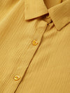 Mustard Button Placket Longline Shrug