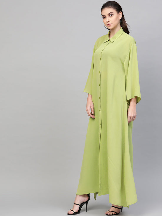 Mint Green Button Placket Longline Shrug