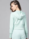 Sea Green Terry Hooded Jacket