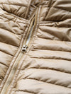 Khaki Hooded Crop Bomber Puffer Jacket