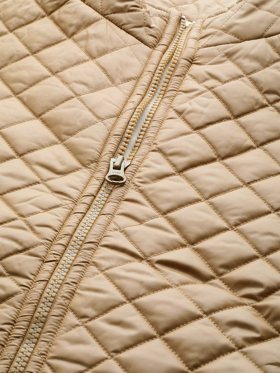 Khaki Sleeveless Quilted Puffer Jacket