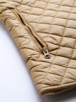 Khaki Sleeveless Quilted Puffer Jacket