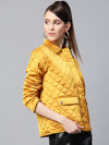 Mustard Satin Quilted Jacket