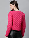 Fuchsia Piping Detail Quilted Jacket