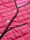 Fuchsia Piping Detail Quilted Jacket