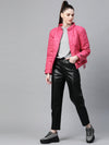 Fuchsia Front Pocket Puffer Jacket