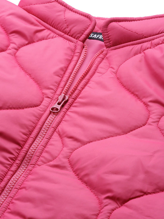 Fuchsia Front Pocket Puffer Jacket