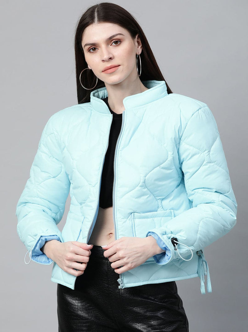 Blue Front Pocket Puffer Jacket