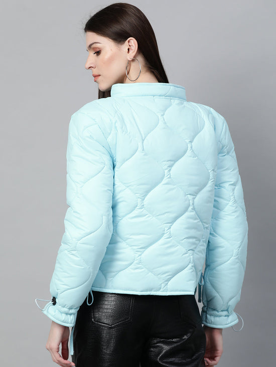 Blue Front Pocket Puffer Jacket