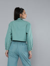 Sea Green Boxy Twill Jacket