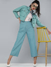 Sea Green Boxy Twill Jacket