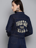 Blue Hotter-Than-Hell Print Denim Jacket