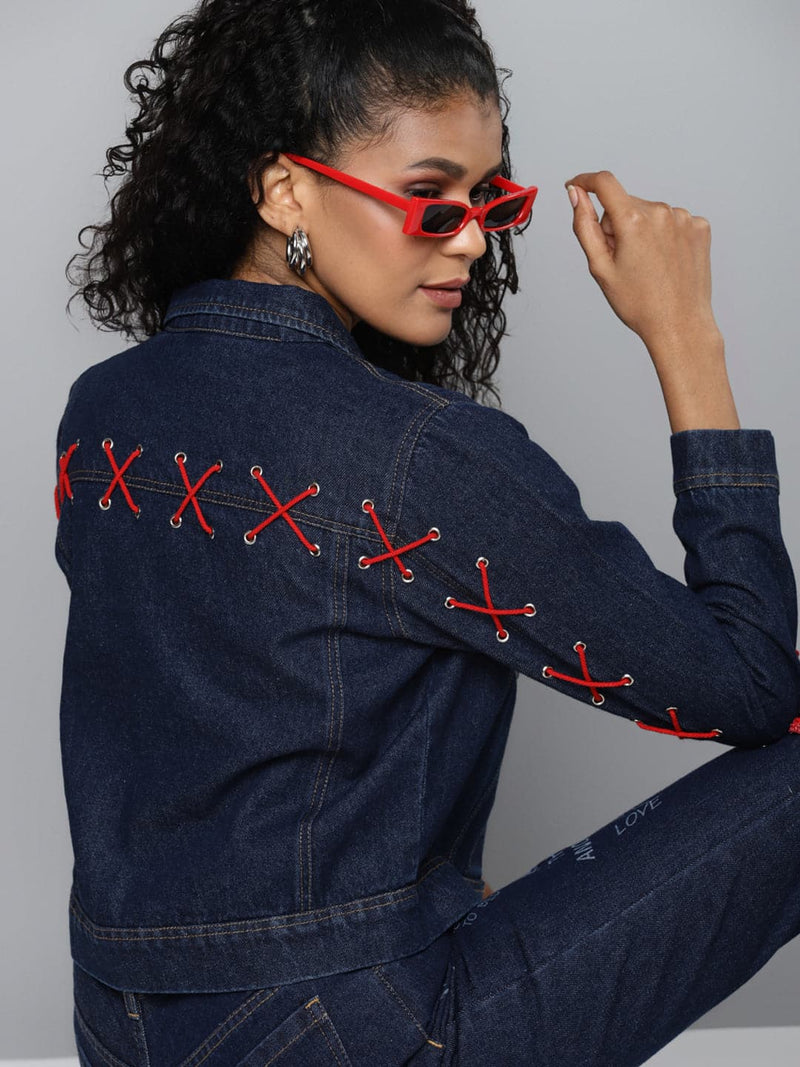 Criss Cross Denim Jacket