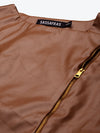 Brown PU Biker Jacket