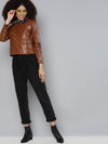 Brown PU Biker Jacket