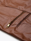 Brown PU Biker Jacket